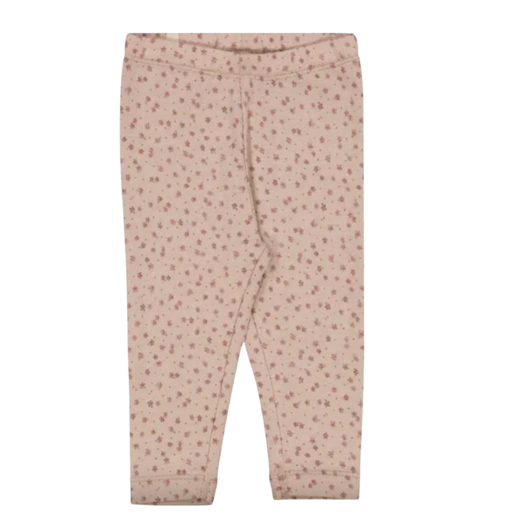 Wheat Wool Leggings - Flower Dot