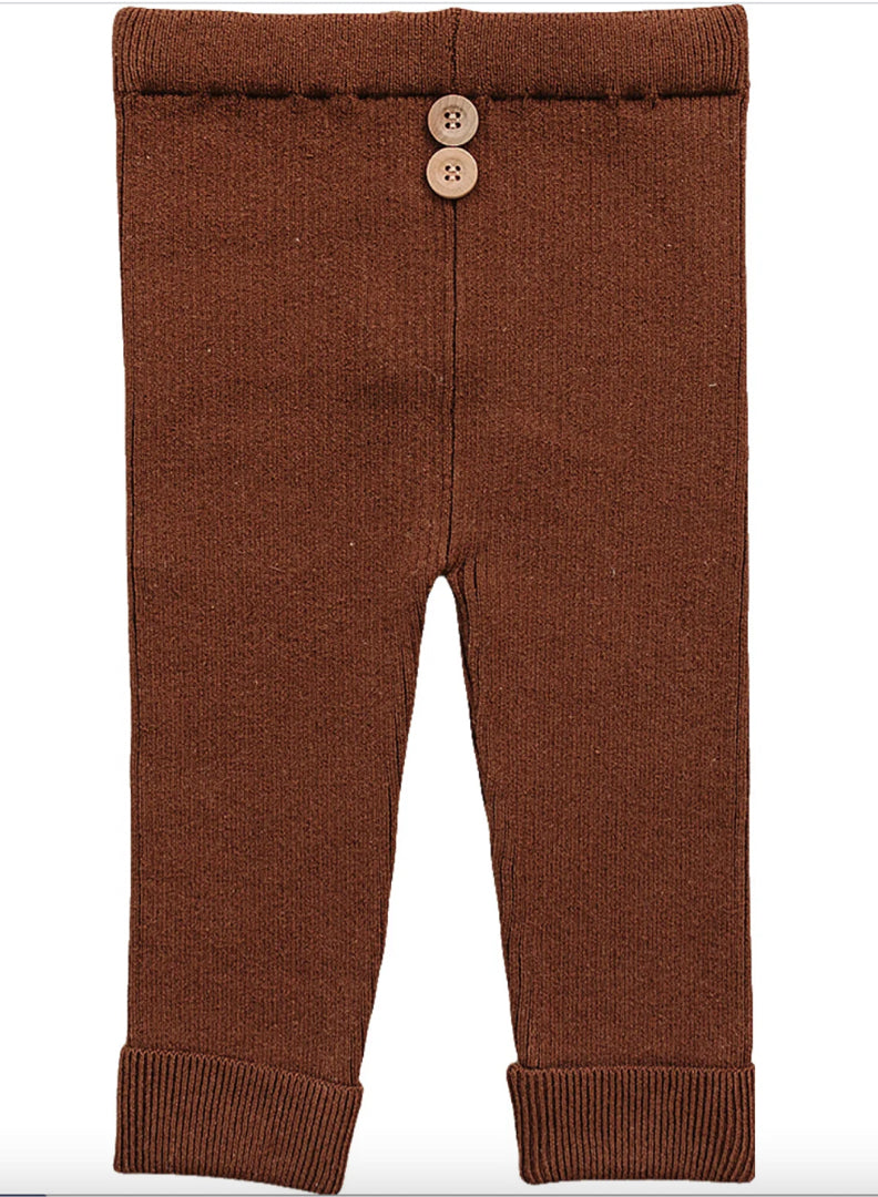 Dark Rust Knit Leggings