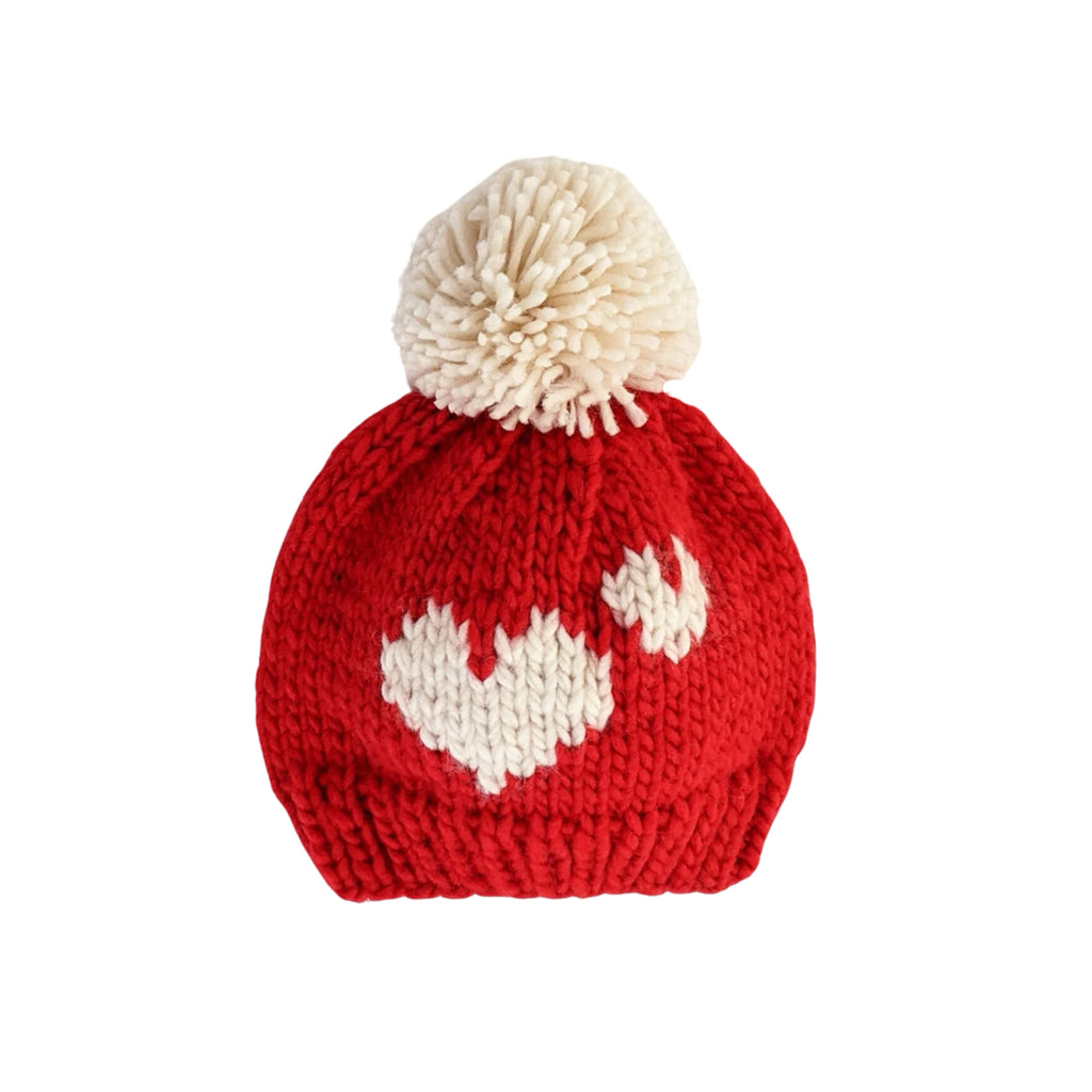 Sweetheart Knit Beanie Hat Red