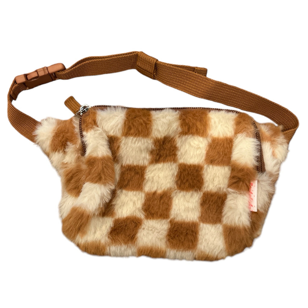 Toffee Checkered Bum Bag