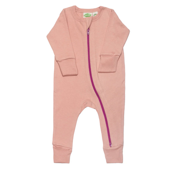 Essential Basic '2-way' Zip Romper- Dusty Pink