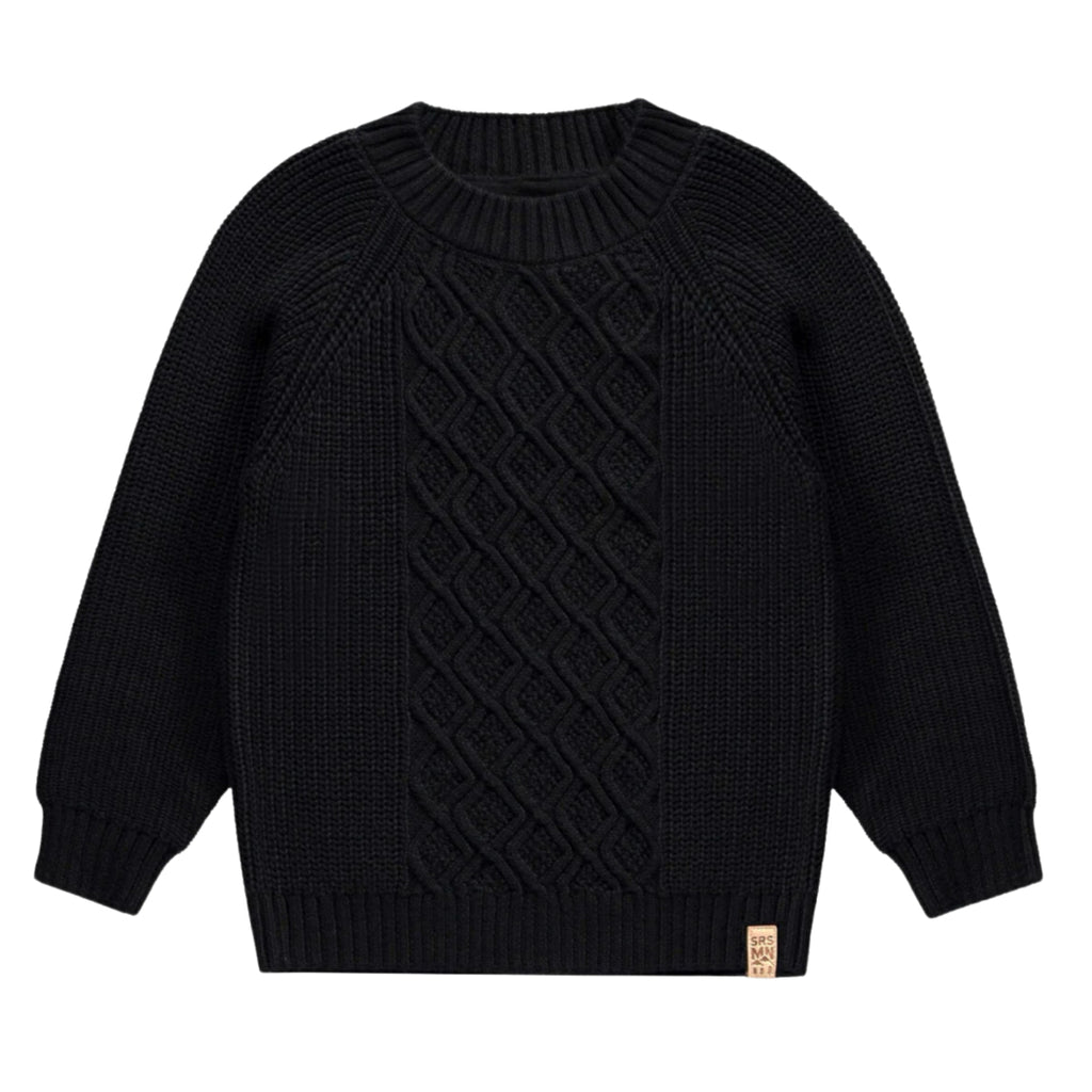 Black Knitted Cotton Sweater