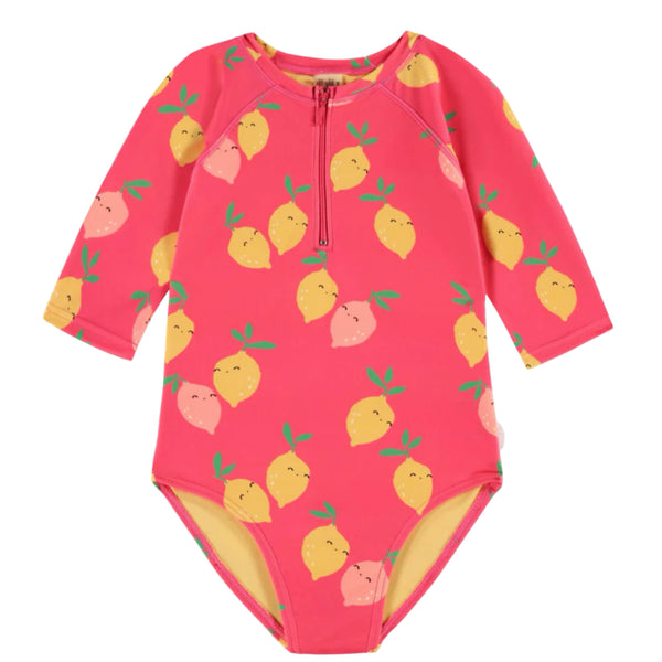 Pink & Yellow Lemon One Piece Swimwear