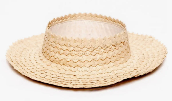 Straw Crownless Sun Hat Papale - Kids brown