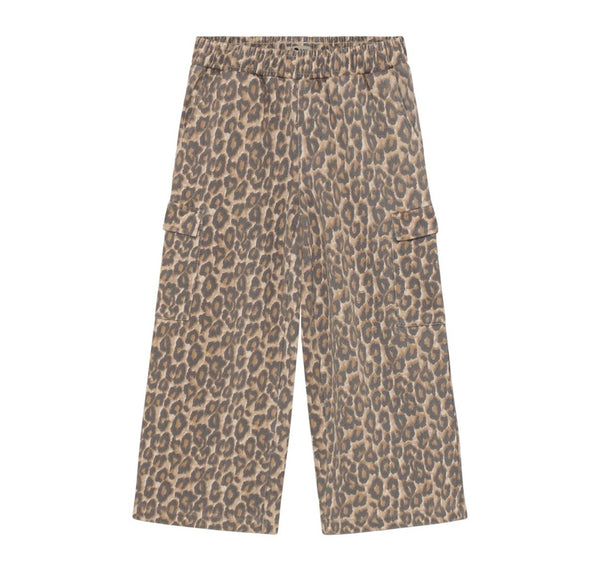 Wide Cargo Pants- Leopard Print