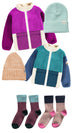 Sherpa purple color-block vest with high collar