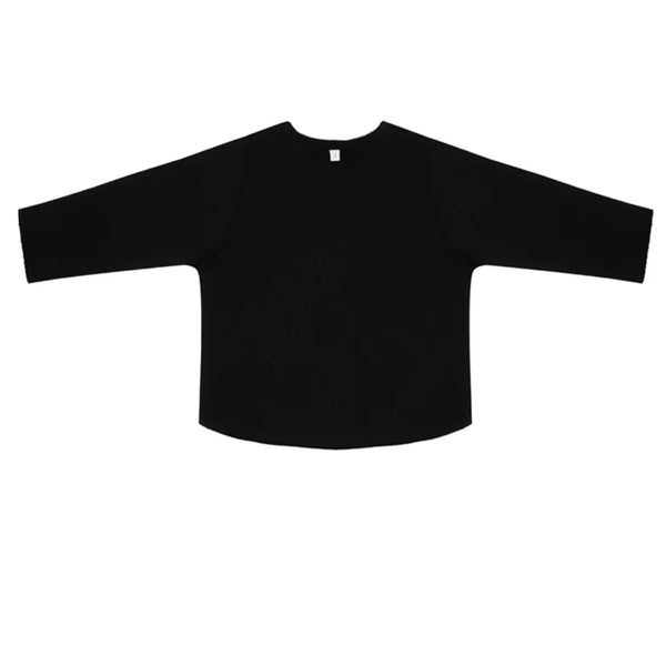 Black Cotton OEKO-TEX  ribbed raw edge Sweatshirt