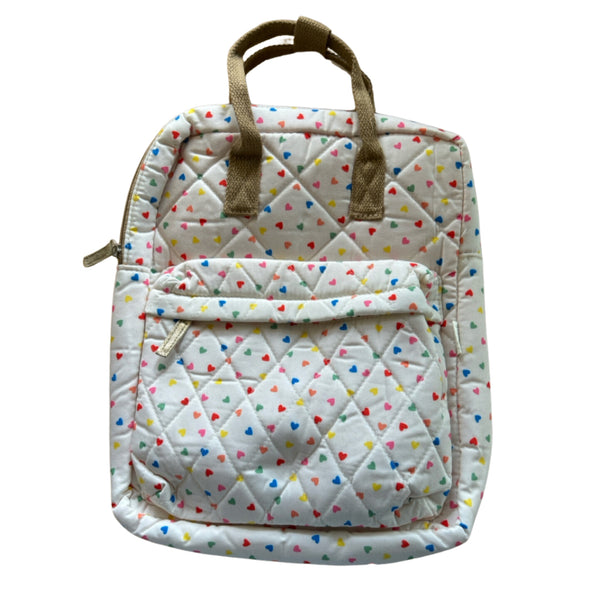 Rainbow Heart Quilted Backpack