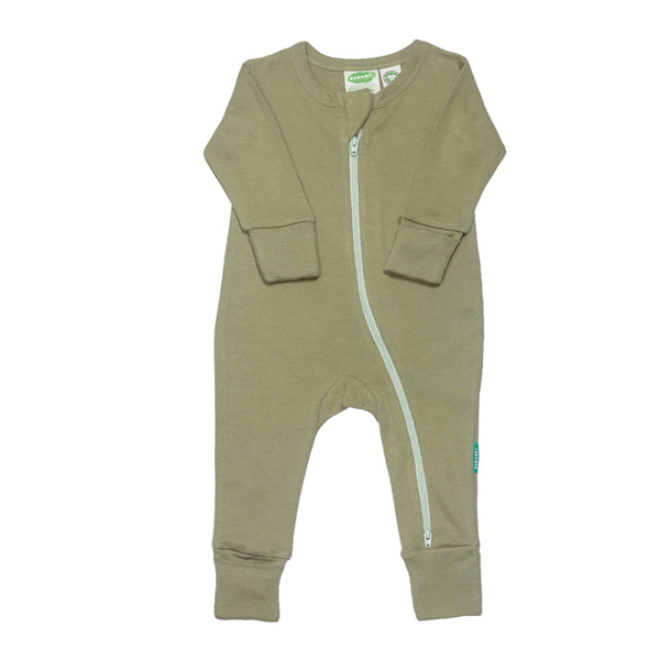 Essential Basic '2-way' Zip Romper- Olive